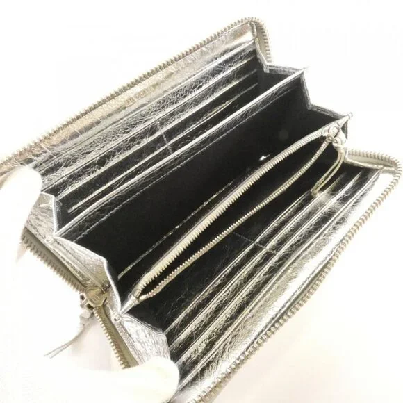 Balenciaga Paper Wallet Leather Silver - Picture 7 of 9